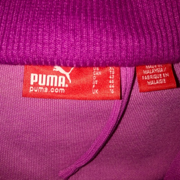 Puma pink zip up track jacket with pockets, XL - Picture 4 of 5